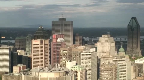 Montreal Skyline evening light Stock Footage 40376258