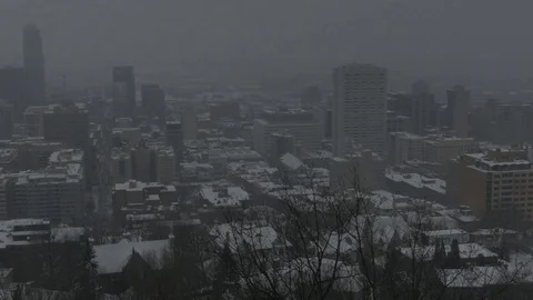 Montreal under the snow Stock Footage 73765899
