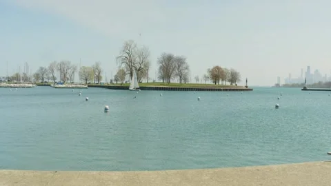 Montrose Harbor in Chicago Video stock 325018784