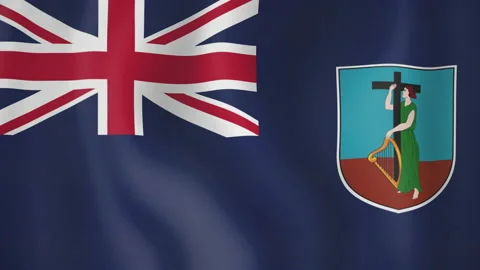 Montserrat animated flag. Seamless loop. 4K Stock Footage 145477897