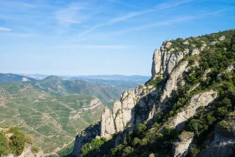 Montserrat cross distant Stock Photos