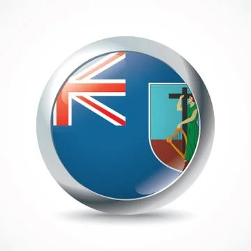 Montserrat flag button Stock Illustration