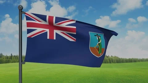 Montserrat Flag Stock Footage 153254788