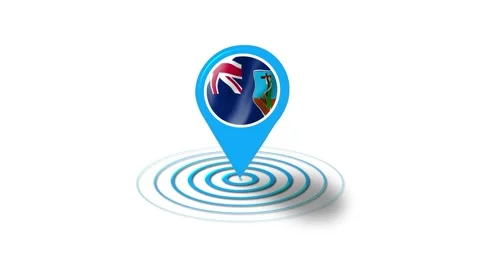 Montserrat flag icon 3d GPS location tracking animation in white background 動画素材 264957385