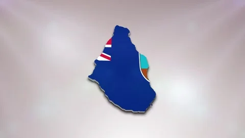 Montserrat Flag on Map Stock Footage 277949462