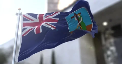 Montserrat-flag-waving-seamless-loop-4k-60fps Stock Footage 333633881