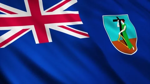 Montserrat Flag waving in the wind Stock Footage 236081707
