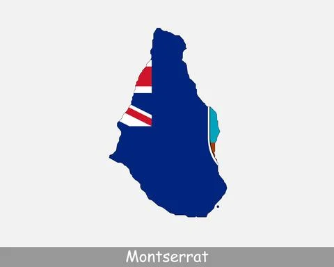 Montserrat Map Flag Stock Illustration