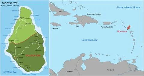 Montserrat map Stock Illustration