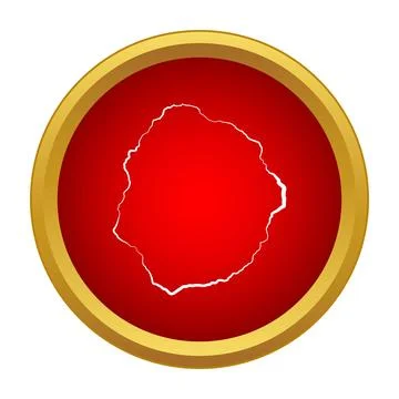 Montserrat map outline on a red button icon イラスト素材