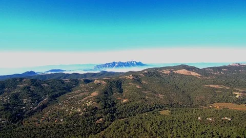 Montserrat in to the mist Stock Footage 86416323