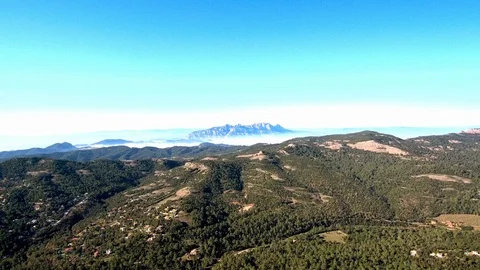 Montserrat in to the mist Stock Footage 86416671