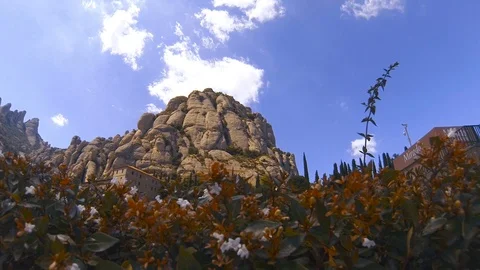 Montserrat Monastery under the mountain Stock Footage 103368916