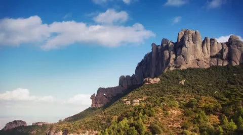 Montserrat mountain range spain Stock Footage 8909192