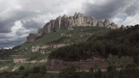 Montserrat Mountain Range Spain Stock Footage 86528633