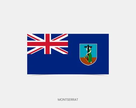Montserrat Rectangle flag icon with shadow. Illustrazione stock