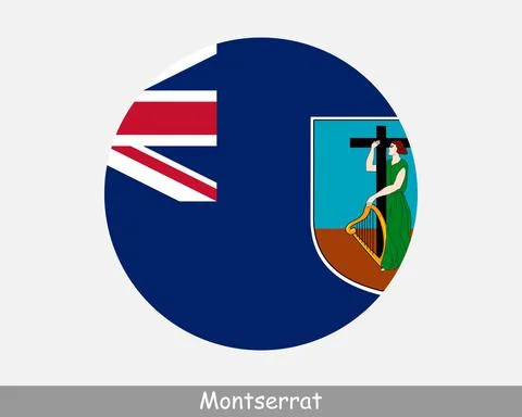 Montserrat Round Flag Illustrazione stock