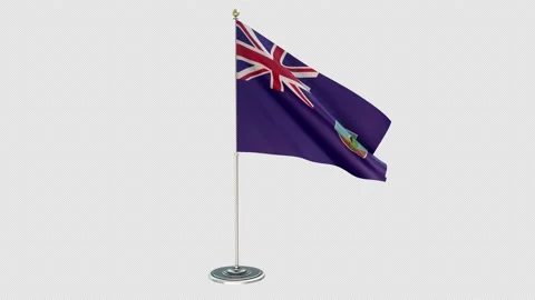 Montserrat Small Flag Pole Loops With Alpha Video stock 162524205