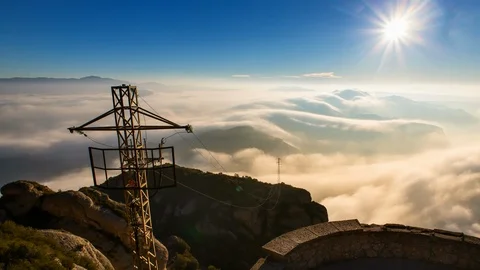 Montserrat. On the top of the mountain Stock Footage 88037662