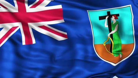 Montserrat Waving Flag Background Stock Footage 204140443