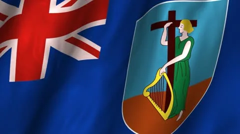 Montserrat Waving Flag Stock Footage 12313180