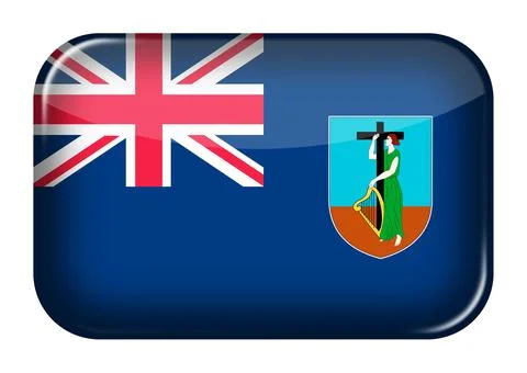 Montserrat web icon rectangle button with clipping path 3d illustration イラスト素材