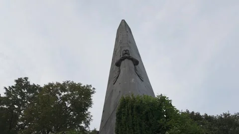 Monument to the 14th Line Regiment in Liege, Belgium, honoring bravery and Stock Footage 299525482