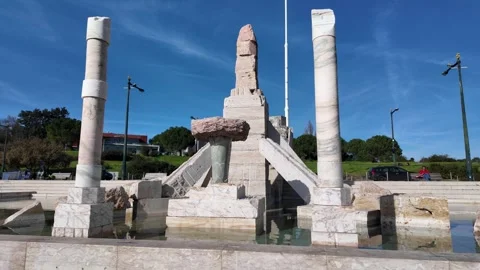 Monument to the 25th of April in Lisbon Stock Footage 297635264
