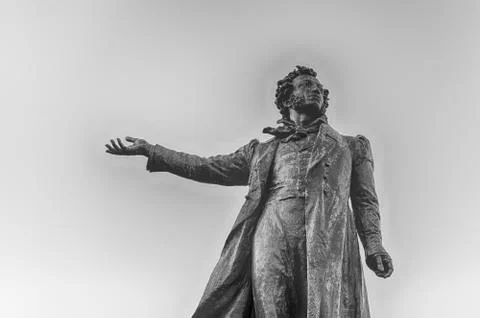 Monument to Alexander Pushkin on Arts Square, St Petersburg, Russia Foto stock