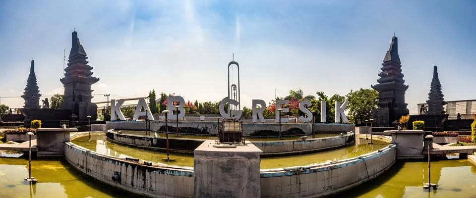 A monument and border gate between the city of Surabaya and Gresik Regency .. Stock Photos