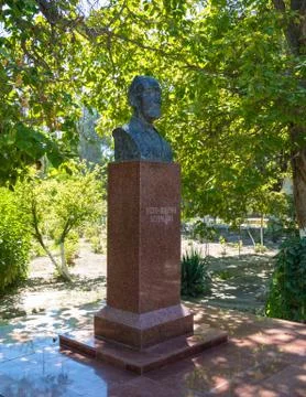 A monument to the architect Usta Shirin Shirin Muradov in Bukhara. Stock Photos