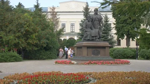 Monument to the Architects of the Kazan Kremlin Stock Footage 134285977