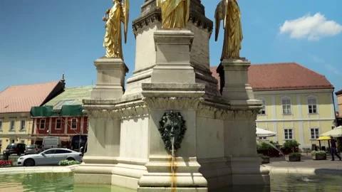 Monument of the Assumption of the Blessed Virgin Mary in Zagreb Stock Footage 203220446