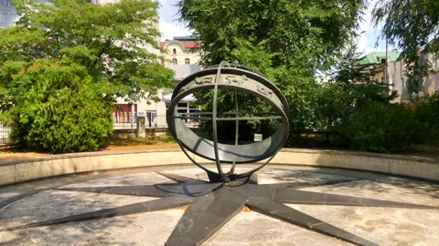 Monument. Astrological monument. Kilometer zero monument. Bucharest, Romania. Stock Footage 253852276