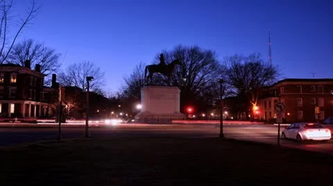 Monument Ave At Night Stock Footage 10803457