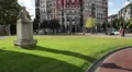 Monument to Basque painter Ignacio Zuloaga outside Museum of Fine Arts in Bilbao HD Footage