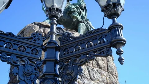 Monument to Bogdan Khmelnitsky in Ukraine Stock-Footage 128223470