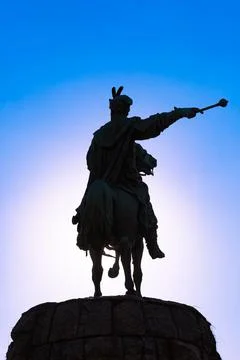Monument of Bohdan Khmelnytsky, backside, in Kyiv, Ukraine Fotos Stock