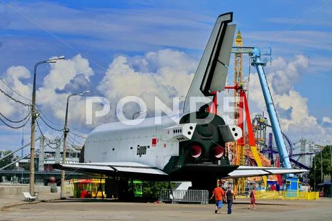 Monument BURAN spacecraft Stock Photos