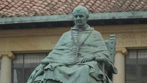 Monument of Cardinal Francisco de Paula Benavides in Oviedo, Spain Stock Footage 345844404