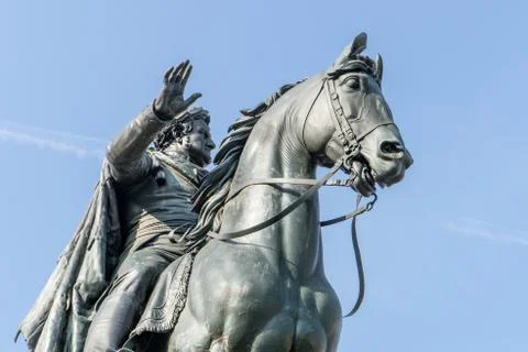 Monument to Carl August in Weimar Stock Photos