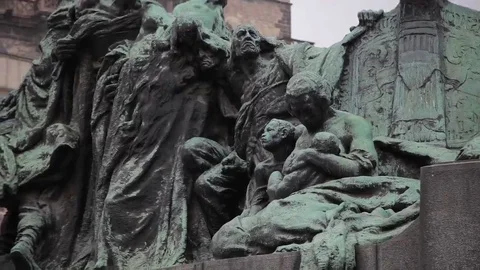 Monument on the central square Stock Footage 69235702