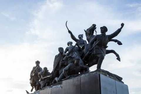 Monument to Chapaev in Samara Stock Photos