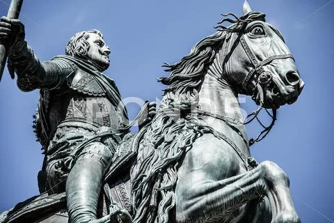 The monument of charles iii on puerta del sol in madrid, spain Stock Photos