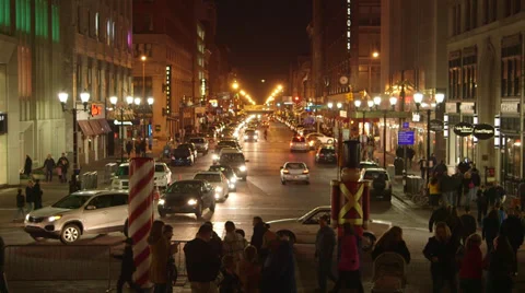 Monument Circle Christmas Lights 2 Stock Footage 33289256