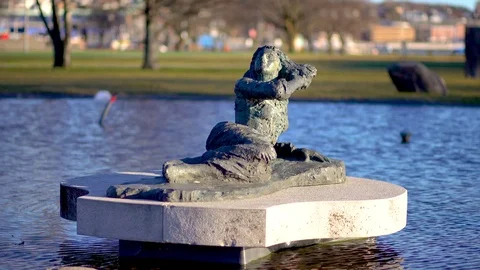 Monument in city park Stock Footage