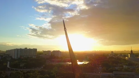 Monument to the conquerors of space 库存影片 81634692