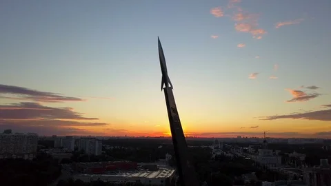 Monument to the conquerors of space 库存影片 81635036