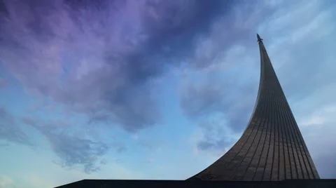 The monument to the conquerors of space Timelapse Stock Footage 62844181