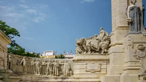 Monument to the Constitution of 1812, view, Cadiz, Andalusia Stock Footage 250650040
